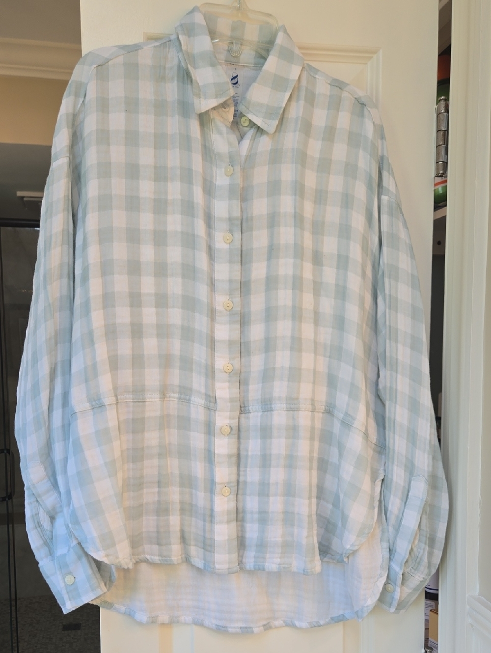 Lou & Grey Gingham Button Down Shirt